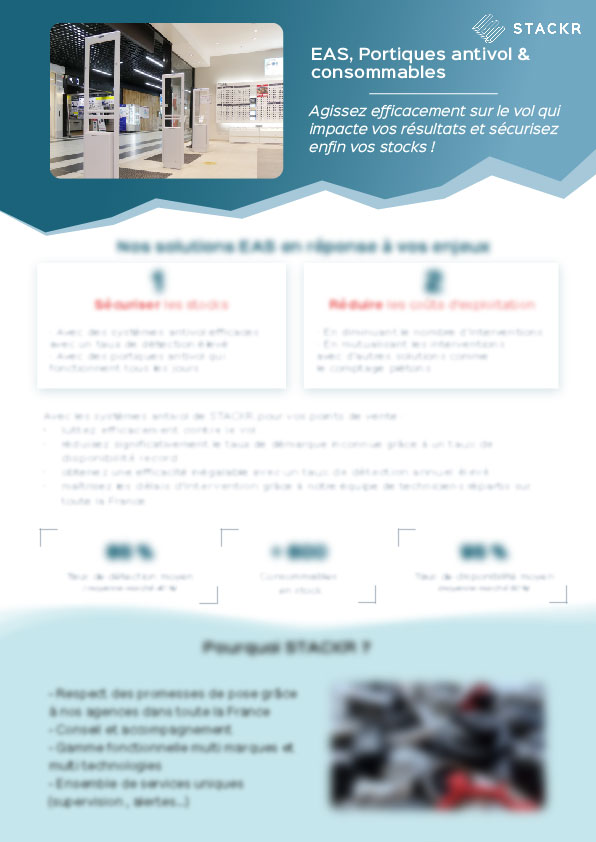 Portiques antivol et Videoprotection - Brochure 1e Page - STACKR