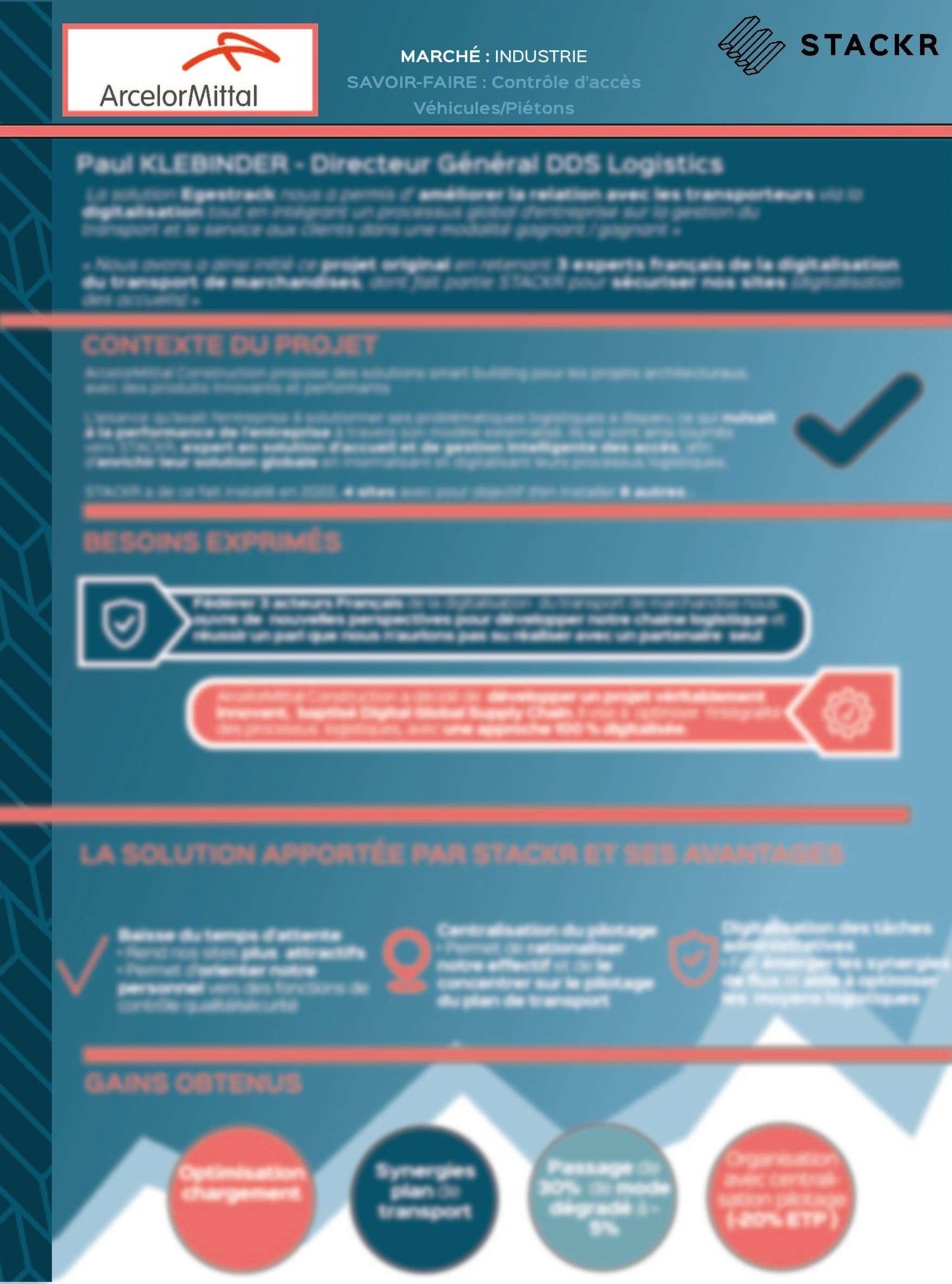 ARCELOR use case floute Egestrack 2024 - STACKR