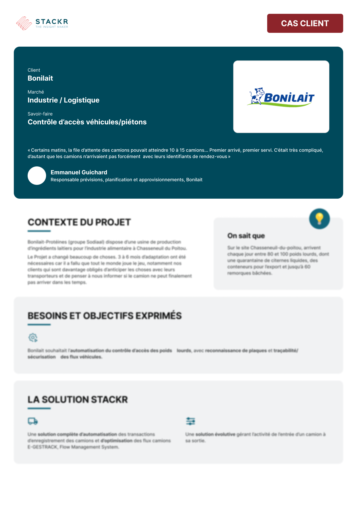 Cas client _ Bonilait – Contrôle d’accès automatisé véhicules (E-Gestrack) _ STACKR