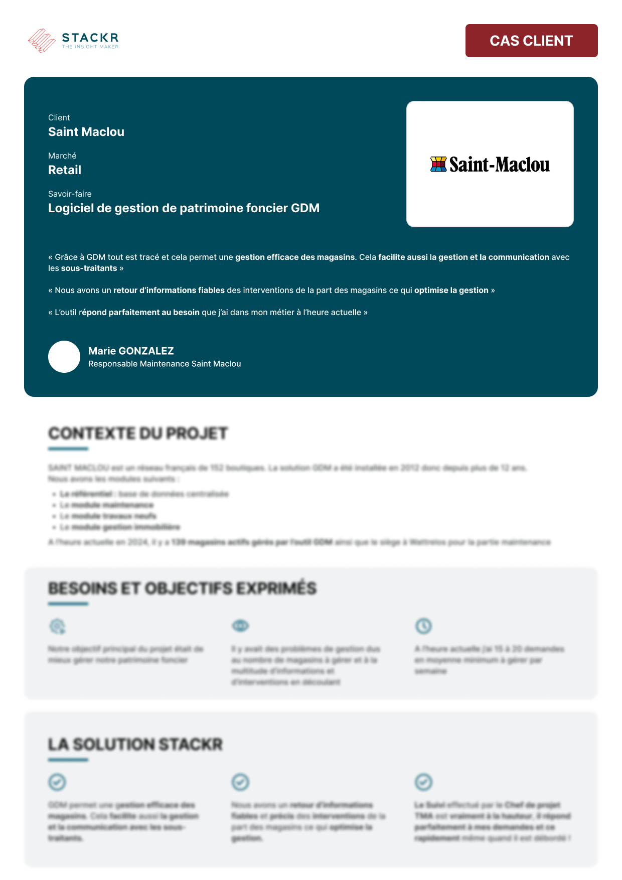 Cas client _ Saint Maclou - Gestion de patrimoine foncier _ STACKR